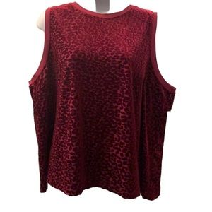 Apt 9. Red Leopard Print Velour Tank Top